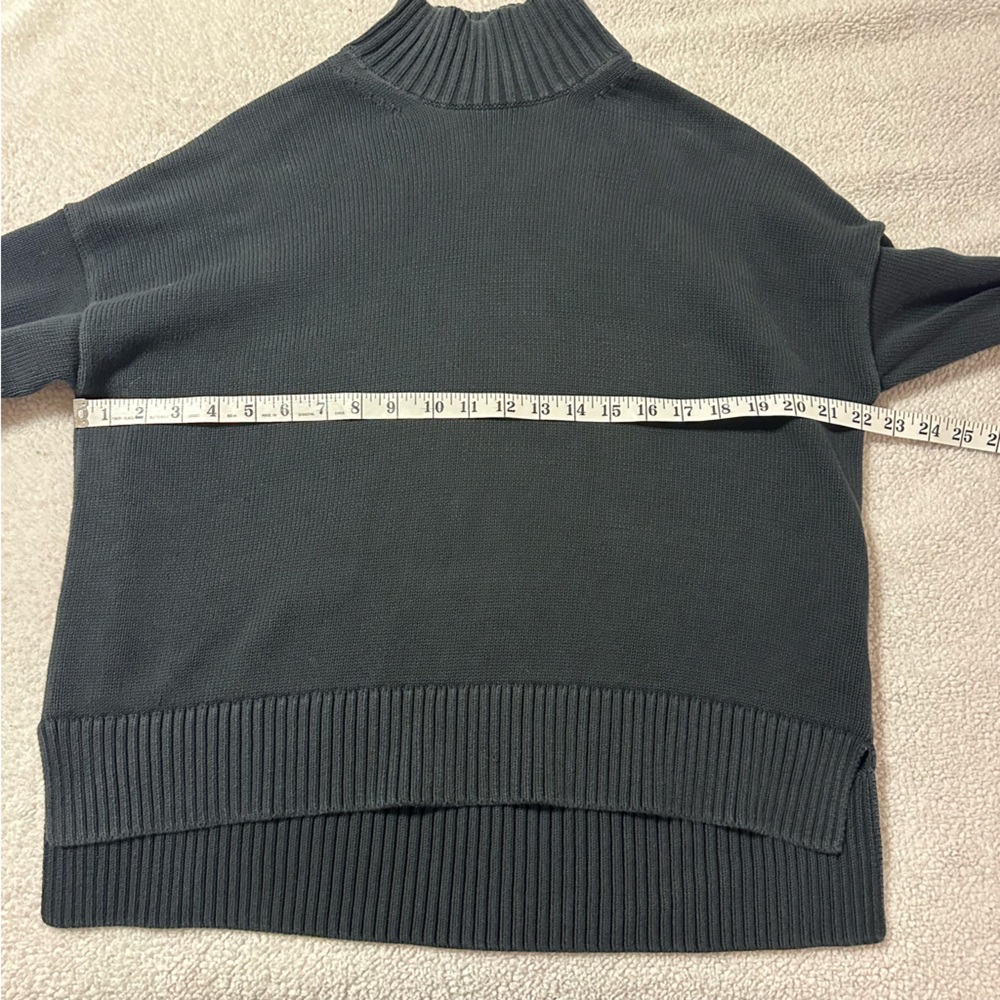 Everlane Black Cotton Mock Neck Rib Knit Sweater - Picture 9 of 12